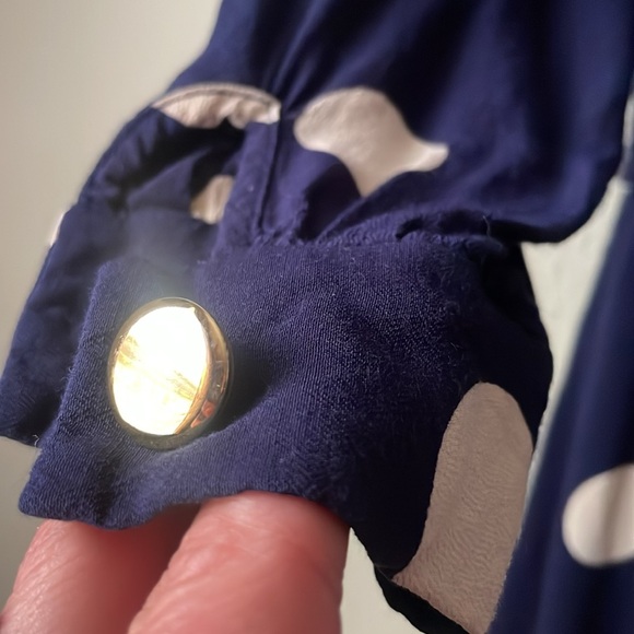 Vintage Liz Claiborne navy polka dot double breasted short romper - Picture 8 of 9